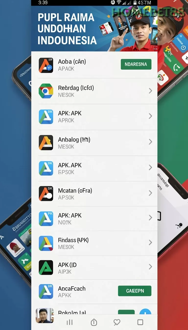 Cuplikan layar FBRP88 — menu navigasi