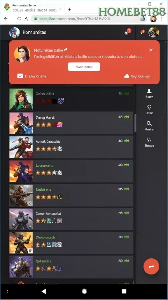 Cuplikan layar 55FIVE — menu navigasi